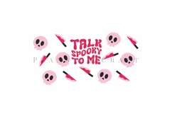 talk spooky to me pink halloween starbucks 16oz hot cup tumbler wrap svg presized template for tumbler grande suitable for cricut and silhouette