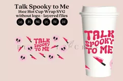 talk spooky to me pink halloween starbucks 16oz hot cup tumbler wrap svg presized template for tumbler grande suitable for cricut and silhouette