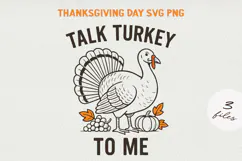Thanksgiving Turkey Quote Clipart | Retro Fall PNG SVG Product Image 1
