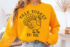 Talk Turkey To Me SVG PNG - Funny Thanksgiving Decor Turkey Product Image 3