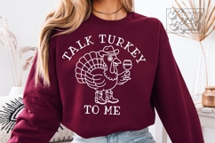 Talk Turkey To Me SVG PNG - Funny Thanksgiving Cowboy Turkey Product Image 1
