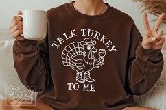 Talk Turkey To Me SVG PNG - Funny Thanksgiving Cowboy Turkey Product Image 2