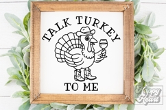 Talk Turkey To Me SVG PNG - Funny Thanksgiving Cowboy Turkey Product Image 5