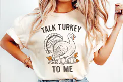 Thanksgiving Turkey Quote Clipart | Retro Fall PNG SVG Product Image 4