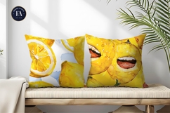 Talking Lemons Funny Watercolor Seamless Digital Paper Product Image 2