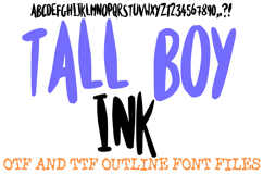 Tall Boy Ink Lettering Font Handwriting ABC OTF Type by Squeeb Creative