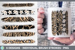 Bundle of six Tan Animal Print brush stroke pngs