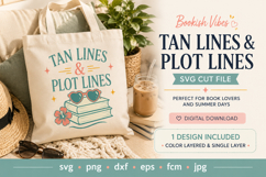 Tan Lines and Plot Lines SVG File, Book Lover Summer SVG Product Image 1