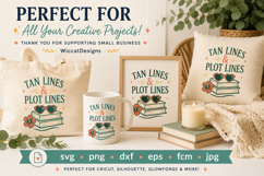 Tan Lines and Plot Lines SVG File, Book Lover Summer SVG Product Image 2
