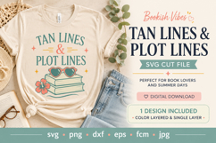 Tan Lines and Plot Lines SVG File, Book Lover Summer SVG Product Image 3