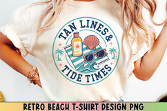 Retro Beach T Shirt Design, Distressed Coastal Sublimation. Product Image 1