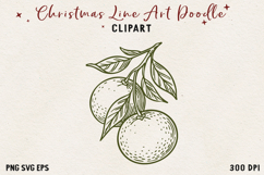 Vintage Hand-Drawn Christmas Illustration| Line Art Clipart Product Image 1