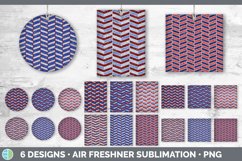 Bundle of six 4th of July car air freshener sublimation designs