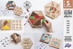 Geometric Tangram Puzzles Laser Cut Bundle | Montessori Toys Product Image 1