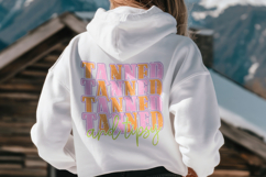Retro Summer Tanned Tipsy Varsity SVG PNG T-shirt Design Product Image 2
