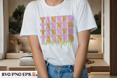 Retro Summer Tanned Tipsy Varsity SVG PNG T-shirt Design Product Image 3