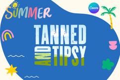 tanned and tipsy Canva Frame Varsity summer Product Image 1