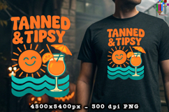 Tanned Tipsy Beach Vacation Design PNG File