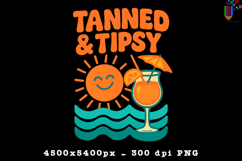 Tanned Tipsy Beach Vacation Design PNG File