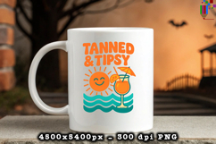 Tanned Tipsy Beach Vacation Design PNG File