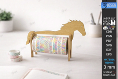 Tape Dispenser Laser Cut | Tape Holder | Horse SVG | Office Product Image 1