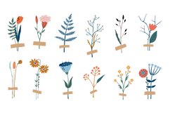 Taped Flower Clipart Product Image 1
