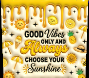Good Vibes Sunshine Summer Tumbler Wrap PNG Product Image 3