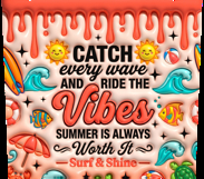 3D Inflated Summer Vibes Tumbler Wrap PNG Product Image 3