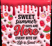 3D Inflated Sweet Summer Tumbler Wrap PNG Product Image 3