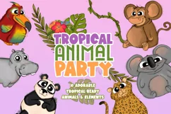Tropical Animal Party|Jungle Clipart|Tropical Animal PNGs Product Image 1