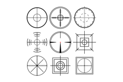 Circle and square target reticles aiming precision Product Image 1