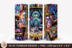 Sarcastic Tarot Tumbler Wrap, Skeleton Tumbler, Funny Tarot Product Image 1