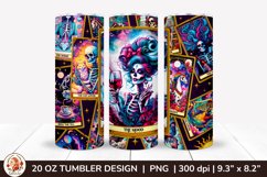 Sarcastic Tarot Tumbler Wrap, Skeleton Tumbler, Funny Tarot Product Image 1