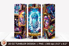 Sarcastic Tarot Tumbler Wrap, Skeleton Tumbler, Funny Tarot Product Image 1