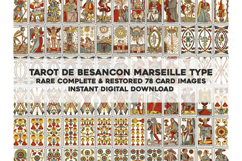 Tarot Besancon Marseille Type Rare Old Tarot Deck Complete Product Image 1