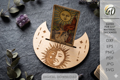 3D Tarot Card of the Day Holder Lasercut. Esoteric SVG Product Image 1