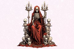 Skeleton Witch Tarot Card Watercolor Sublimation clipart Product Image 6