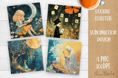 Tarot Card Funny, Square Coaster, Sarcastic Sublimation Product Image 1