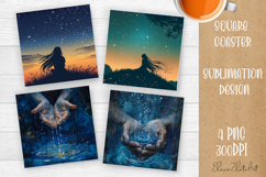 Tarot Card Funny, Square Coaster, Sarcastic Sublimation Product Image 1