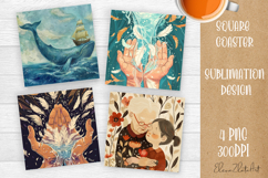 Tarot Card Funny, Square Coaster, Sarcastic Sublimation Product Image 1