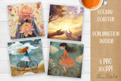 Tarot Card Funny, Square Coaster, Sarcastic Sublimation Product Image 1