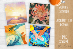 Tarot Card Funny, Square Coaster, Sarcastic Sublimation Product Image 1