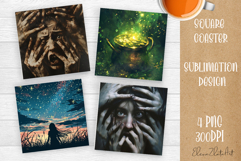 Tarot Card Funny, Square Coaster, Sarcastic Sublimation Product Image 1