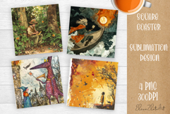 Tarot Card Funny, Square Coaster, Sarcastic Sublimation Product Image 1