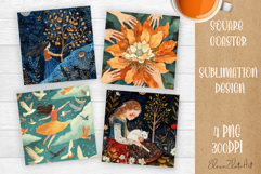 Tarot Card Funny, Square Coaster, Sarcastic Sublimation Product Image 1