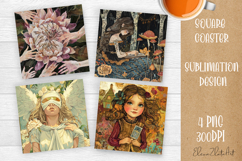 Tarot Card Funny, Square Coaster, Sarcastic Sublimation Product Image 1