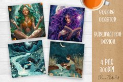 Tarot Card Funny, Square Coaster, Sarcastic Sublimation Product Image 1