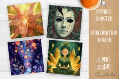 Tarot Card Funny, Square Coaster, Sarcastic Sublimation Product Image 1