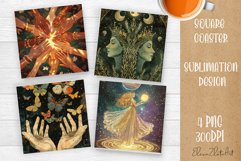 Tarot Card Funny, Square Coaster, Sarcastic Sublimation Product Image 1