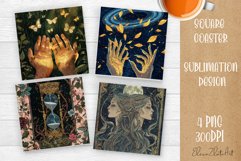 Tarot Card Funny, Square Coaster, Sarcastic Sublimation Product Image 1